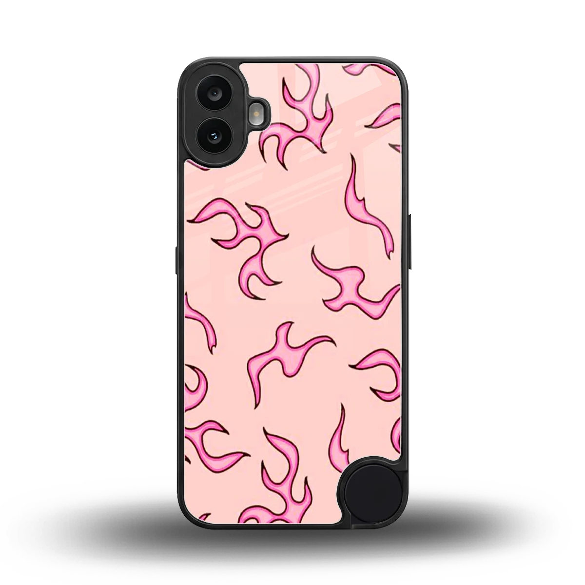 Lil Flames Pink back phone cover | glass case for cmf nothing phone 1