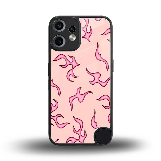 Lil Flames Pink back phone cover | glass case for cmf nothing phone 2 pro
