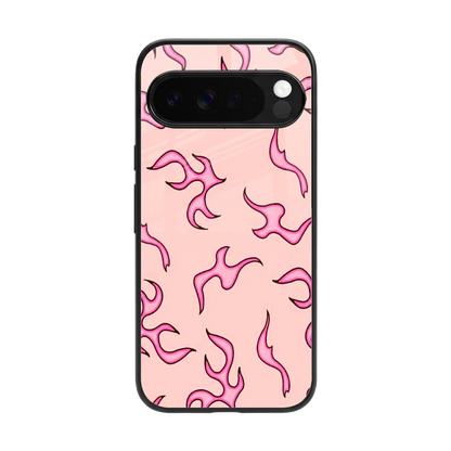 Lil Flames Pink back phone cover | glass case for google pixel 10 pro xl