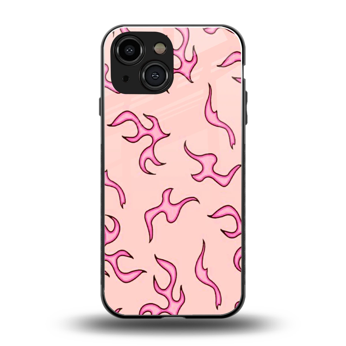 Lil Flames Pink back phone cover | glass case for iphone 13 mini