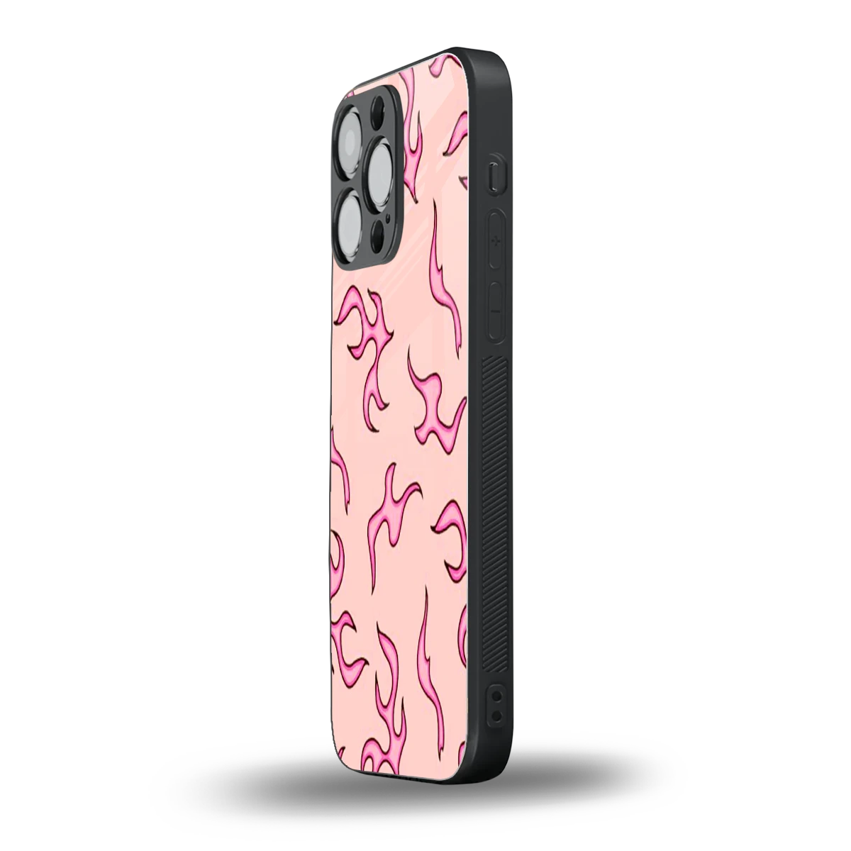 Lil Flames Pink iphone 15 pro max mobile cover | shockproof glass phone case