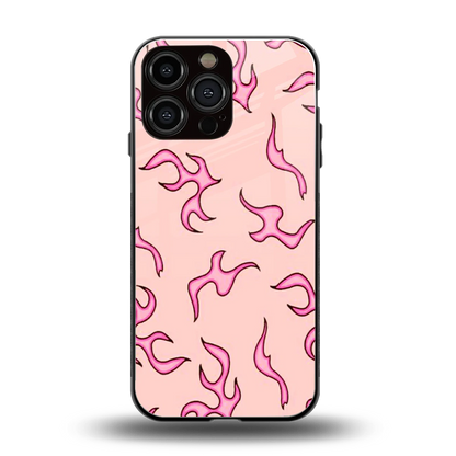 Lil Flames Pink back phone cover | glass case for iphone 16 pro max