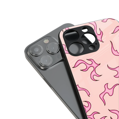 Lil Flames Pink stylish phone case for iphone 15 pro max | glossy glass and slim fit