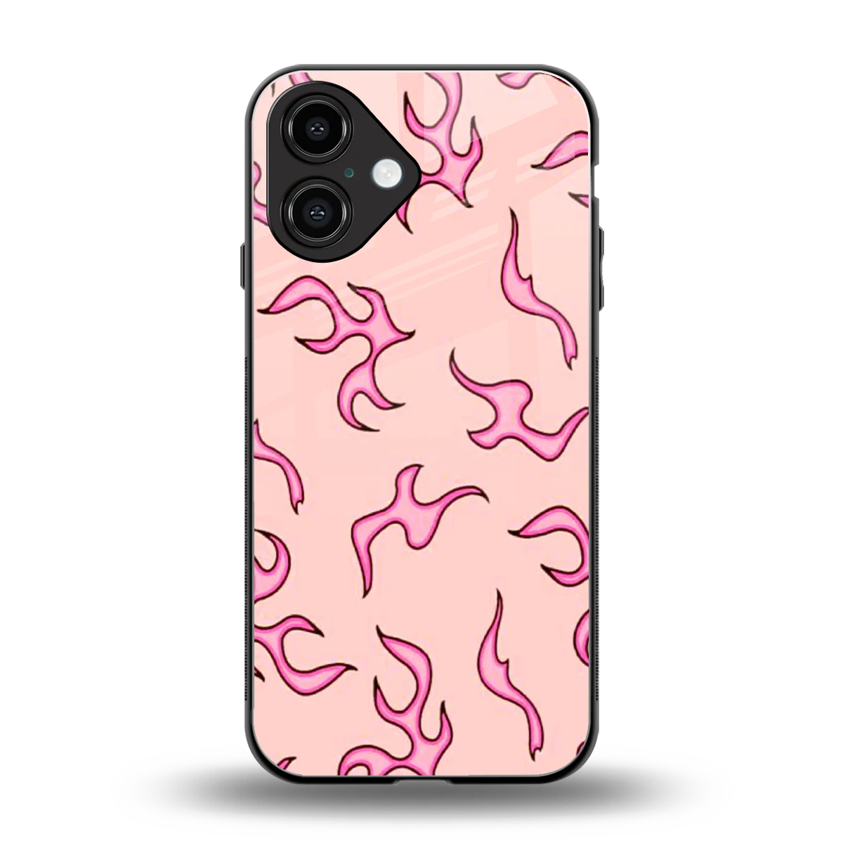 Lil Flames Pink back phone cover | glass case for iphone 16