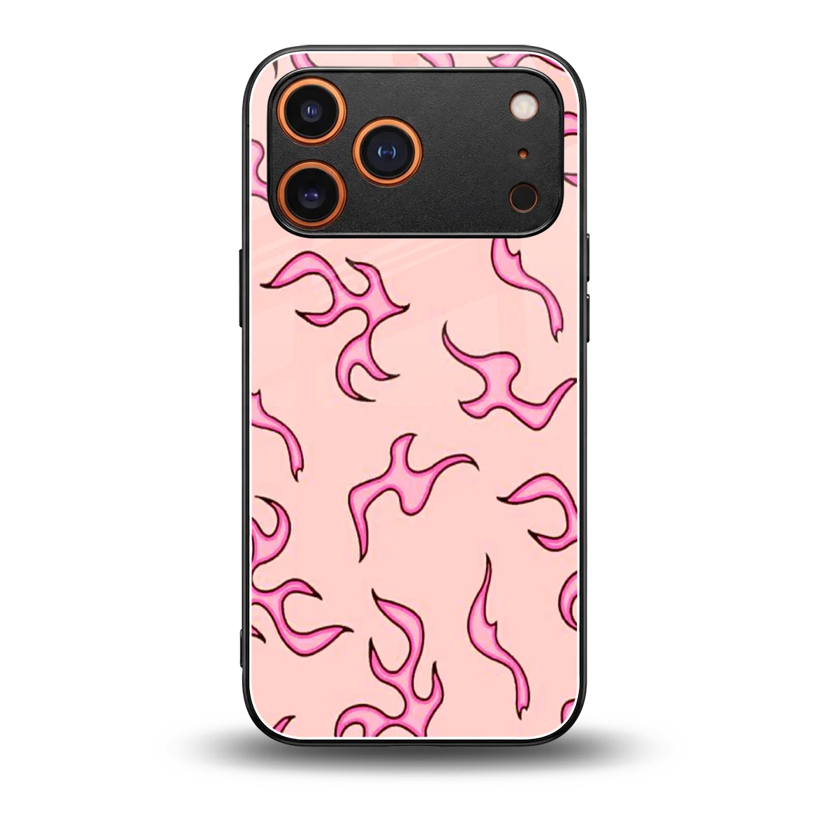 Lil Flames Pink back phone cover | glass case for iphone 17 pro