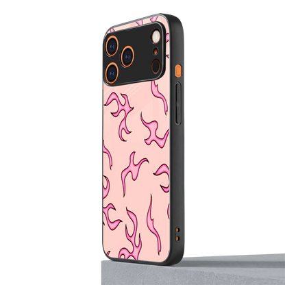 Lil Flames Pink iphone 17 pro mobile cover | shockproof glass phone case