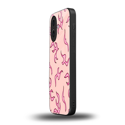 Lil Flames Pink iphone 17 mobile cover | shockproof glass phone case