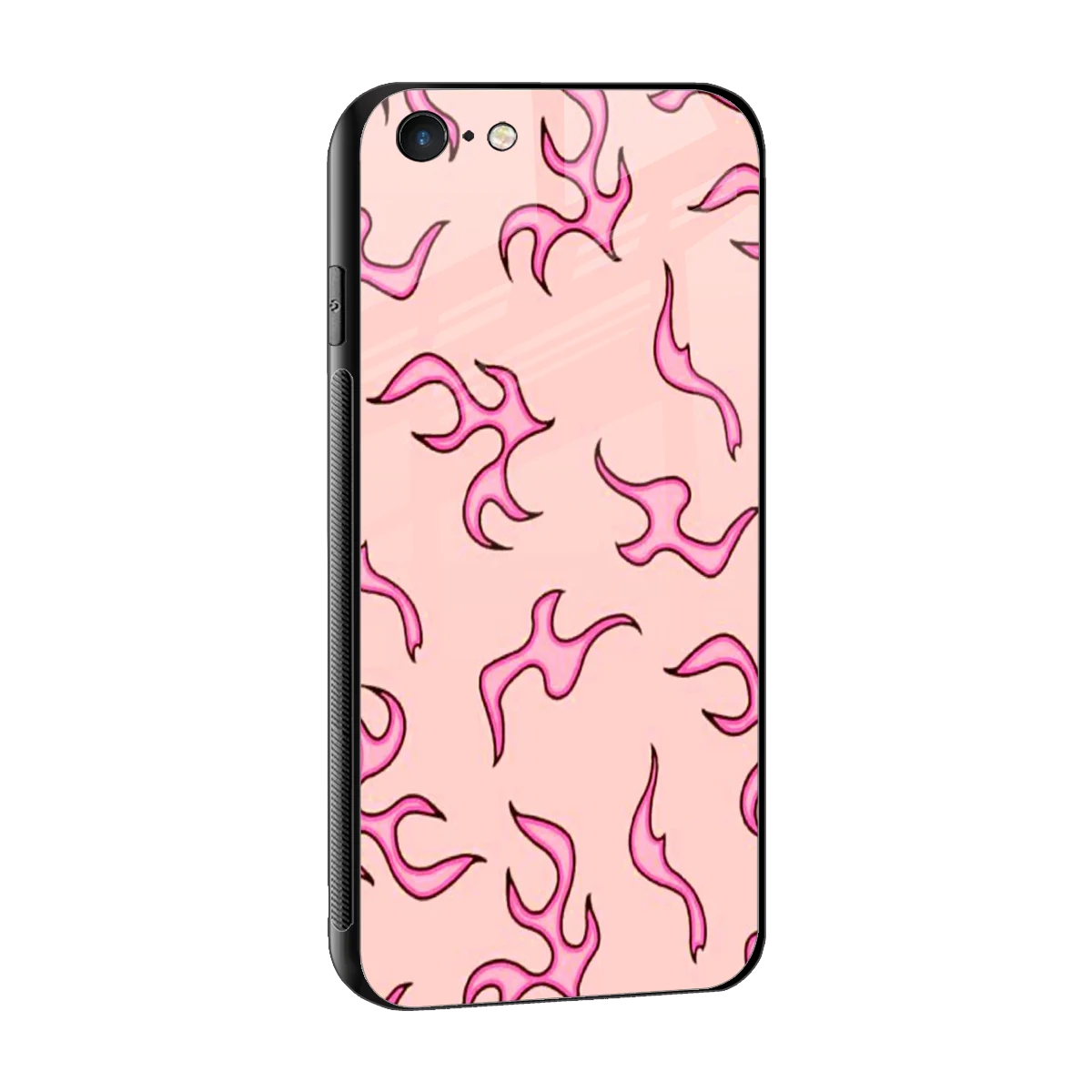 Lil Flames Pink sleek iphone 6 cover with tempered glass back and TPU edges