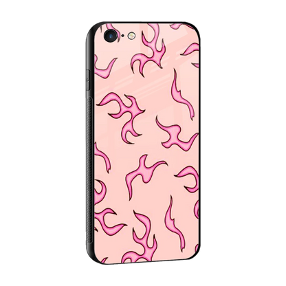 Lil Flames Pink sleek iphone 6s cover with tempered glass back and TPU edges