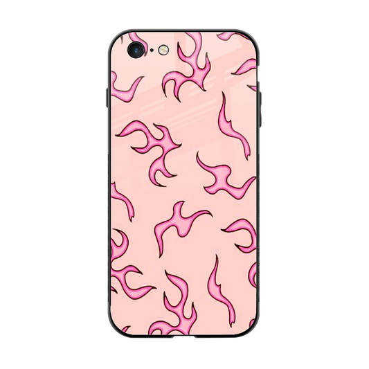 Lil Flames Pink back phone cover | glass case for iphone 6
