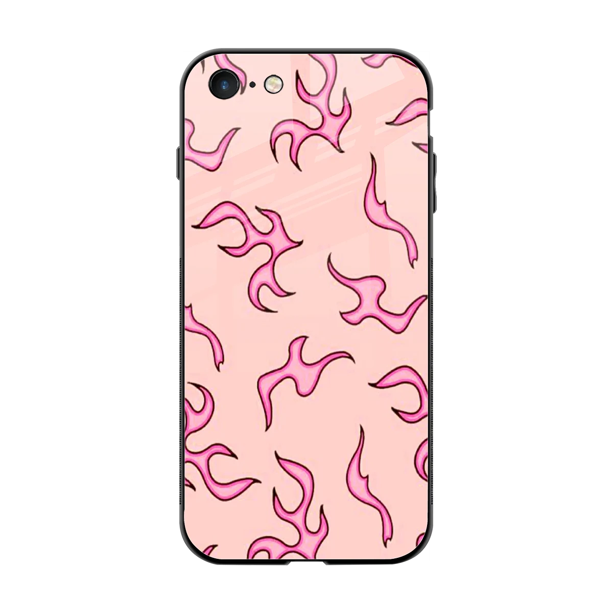 Lil Flames Pink back phone cover | glass case for iphone 7