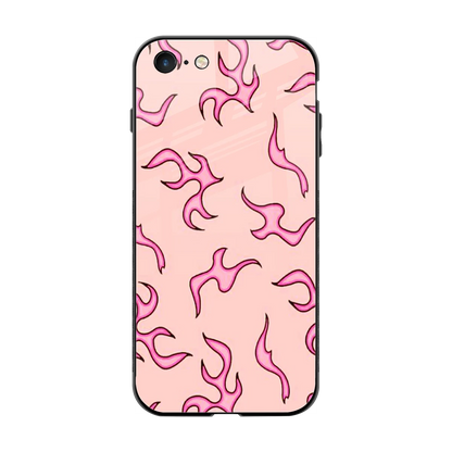 Lil Flames Pink back phone cover | glass case for iphone 7