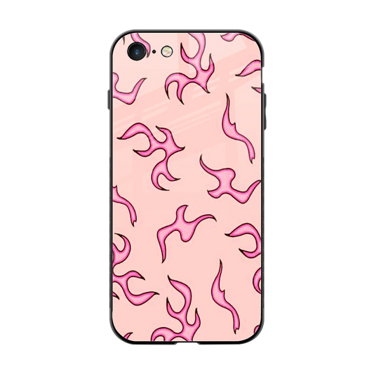 Lil Flames Pink back phone cover | glass case for iphone 7