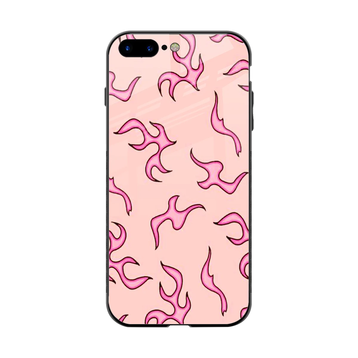 Lil Flames Pink back phone cover | glass case for iphone 8 plus