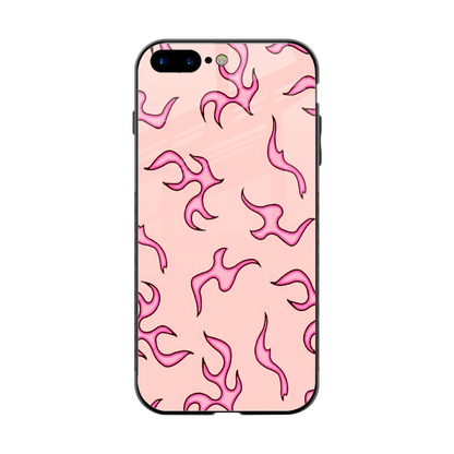 Lil Flames Pink back phone cover | glass case for iphone 8 plus