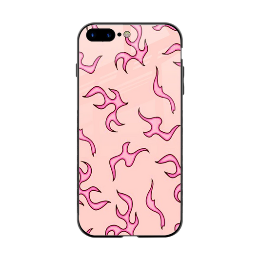Lil Flames Pink back phone cover | glass case for iphone 8 plus
