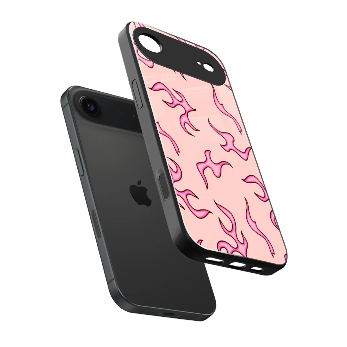 Lil Flames Pink sleek iphone air cover with tempered glass back and TPU edges
