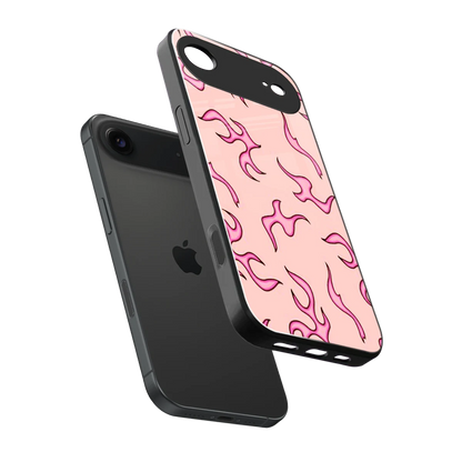 Lil Flames Pink sleek iphone air cover with tempered glass back and TPU edges