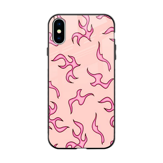 Lil Flames Pink back phone cover | glass case for iphone x