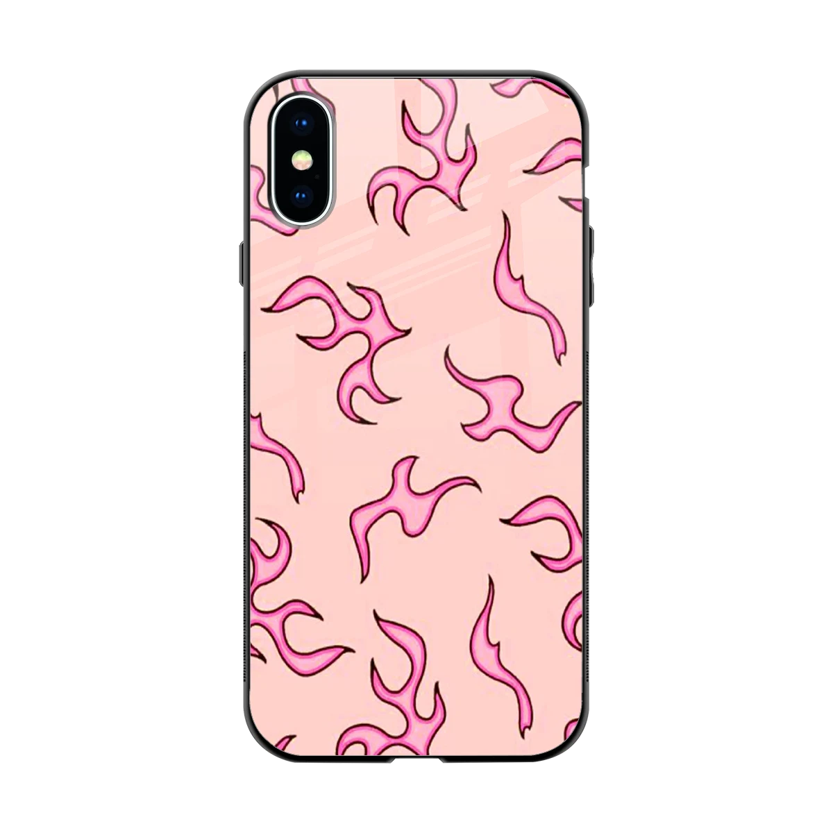 Lil Flames Pink back phone cover | glass case for iphone xs