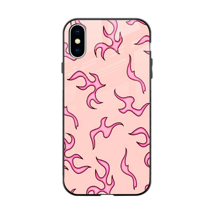 Lil Flames Pink back phone cover | glass case for iphone xs