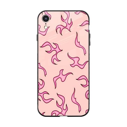 Lil Flames Pink back phone cover | glass case for iphone xr