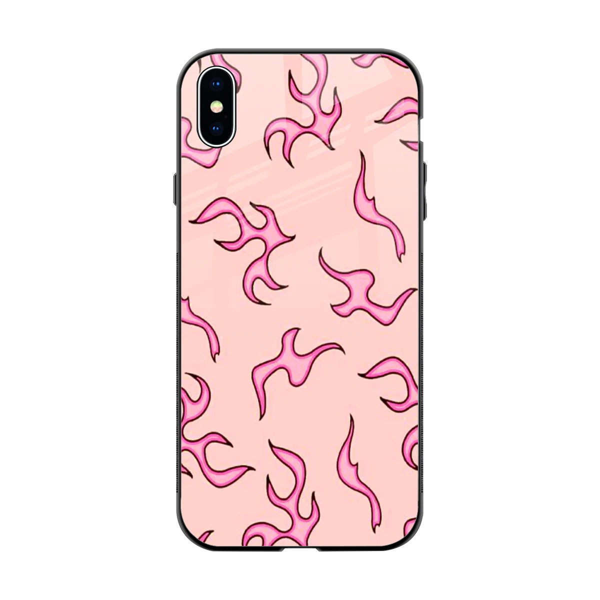 Lil Flames Pink back phone cover | glass case for iphone xs max