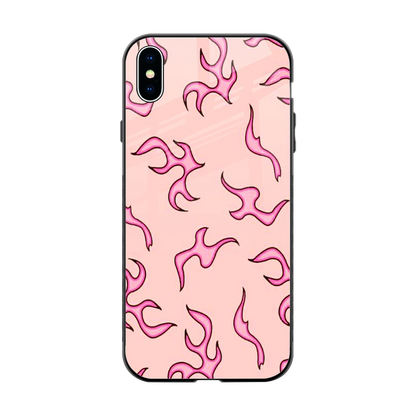 Lil Flames Pink back phone cover | glass case for iphone xs max