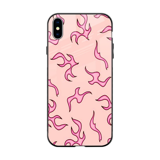 Lil Flames Pink back phone cover | glass case for iphone xs max