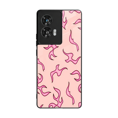 Lil Flames Pink back phone cover | glass case for motorola edge 50 fusion