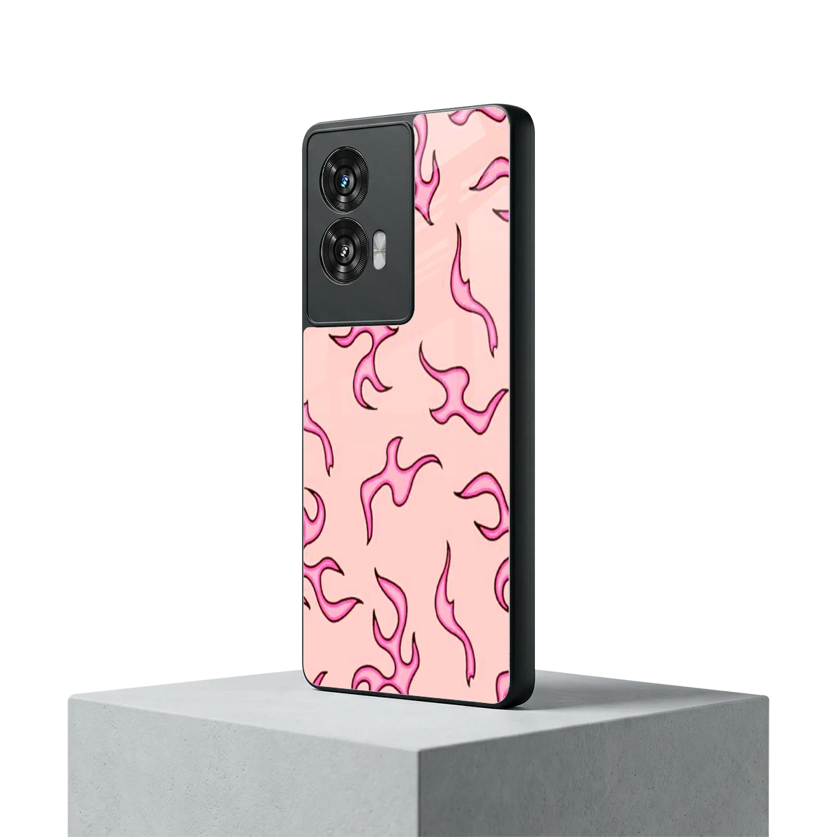 Lil Flames Pink motorola edge 50 fusion mobile cover | shockproof glass phone case