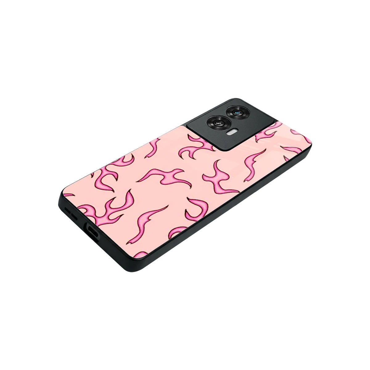 Lil Flames Pink stylish phone case for motorola edge 50 fusion | glossy glass and slim fit