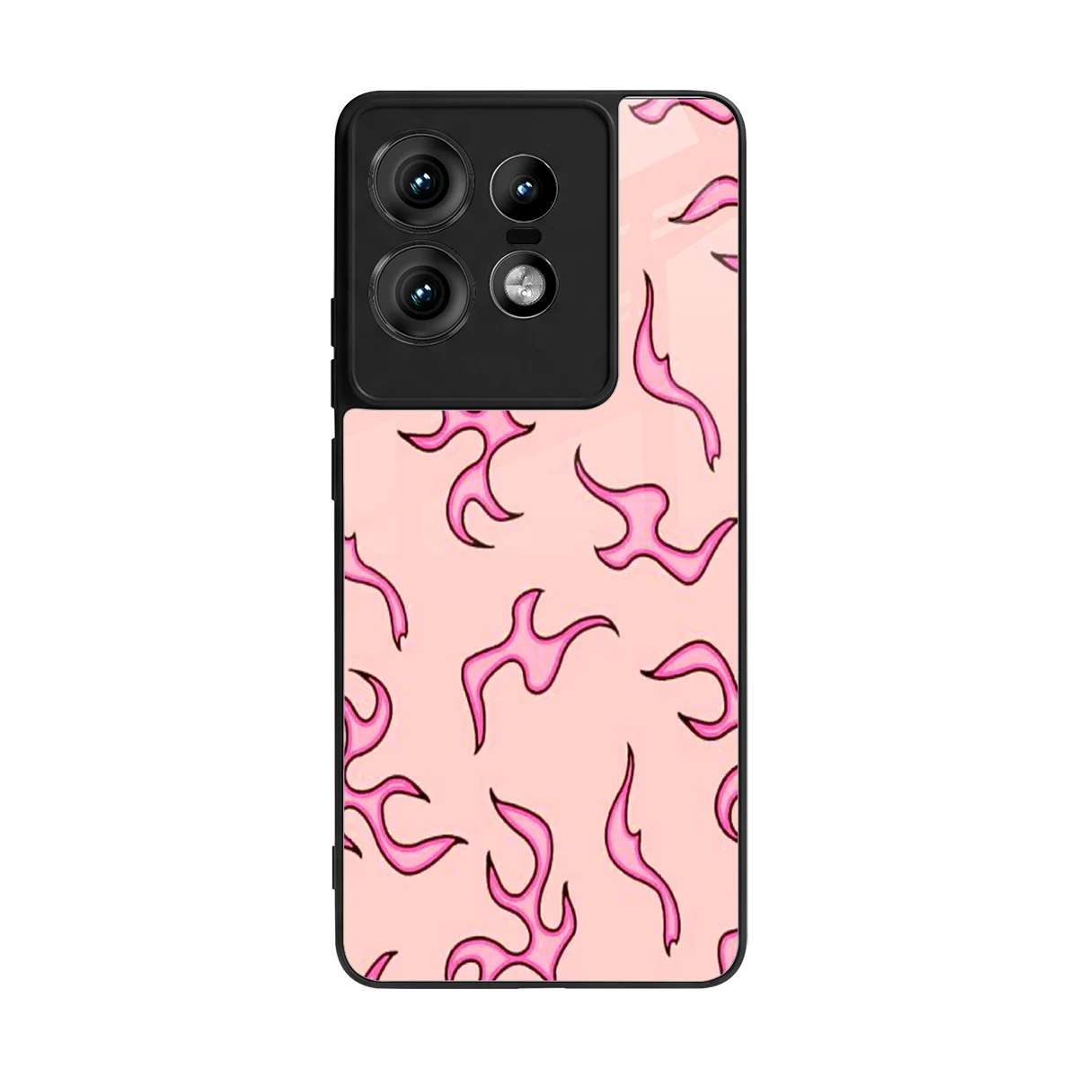 Lil Flames Pink back phone cover | glass case for motorola edge 50 pro
