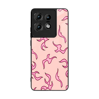 Lil Flames Pink back phone cover | glass case for motorola edge 50 pro
