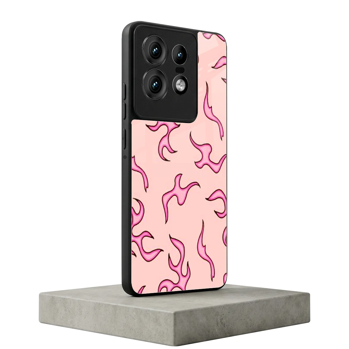 Lil Flames Pink motorola edge 50 pro mobile cover | shockproof glass phone case
