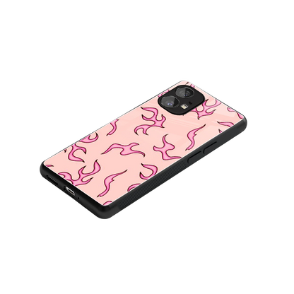 Lil Flames Pink stylish phone case for nothing phone 1 | glossy glass and slim fit