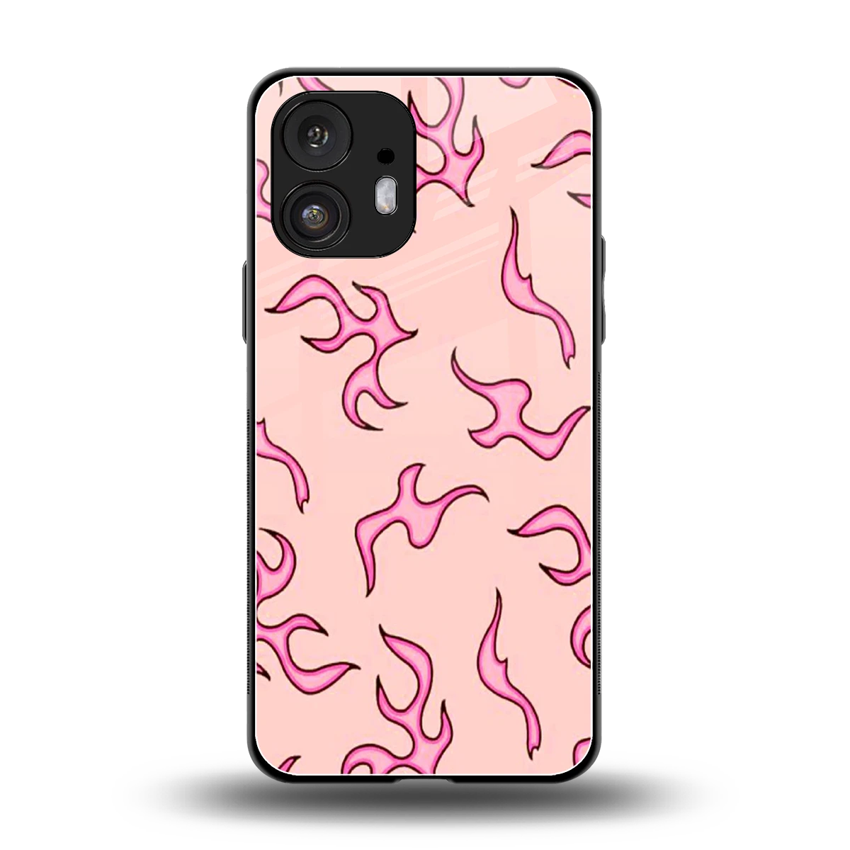 Lil Flames Pink back phone cover | glass case for nothing phone 2