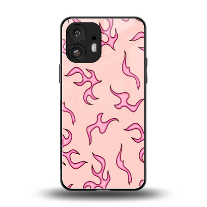 Lil Flames Pink back phone cover | glass case for nothing phone 2