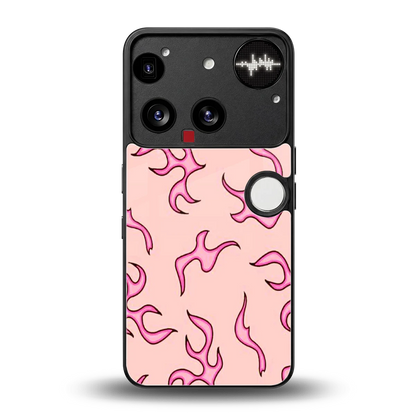Lil Flames Pink back phone cover | glass case for nothing phone 3