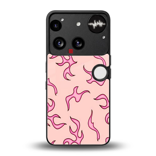 Lil Flames Pink back phone cover | glass case for nothing phone 3