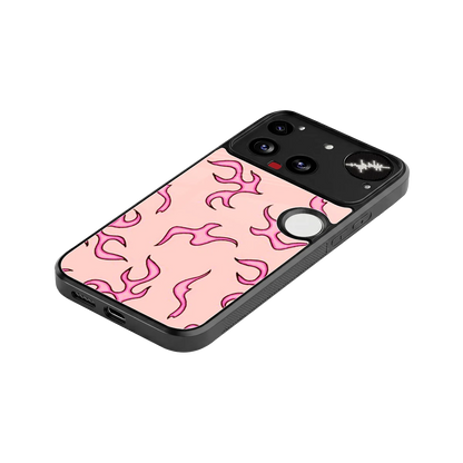 Lil Flames Pink stylish phone case for nothing phone 3 | glossy glass and slim fit