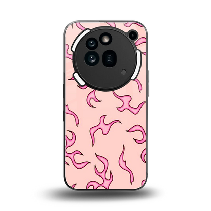 Lil Flames Pink back phone cover | glass case for nothing phone 3a pro