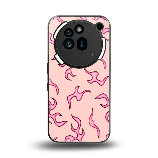 Lil Flames Pink back phone cover | glass case for nothing phone 3a pro