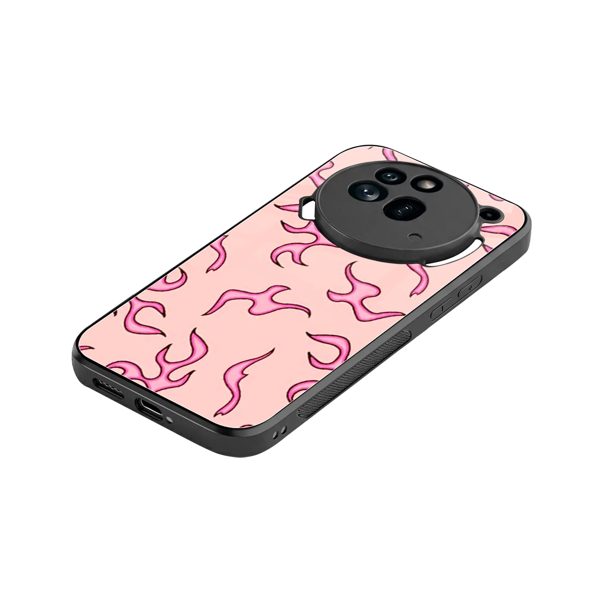 Lil Flames Pink stylish phone case for nothing phone 3a pro | glossy glass and slim fit