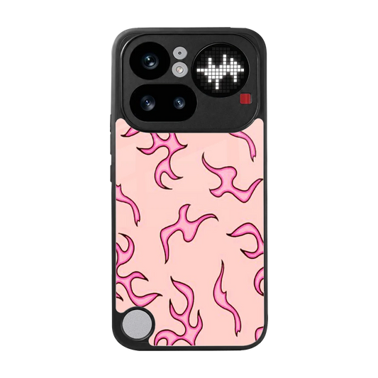 Lil Flames Pink back phone cover | glass case for nothing phone 4a pro
