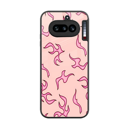Lil Flames Pink back phone cover | glass case for nothing phone 4a