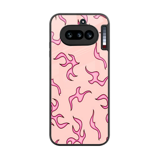 Lil Flames Pink back phone cover | glass case for nothing phone 4a