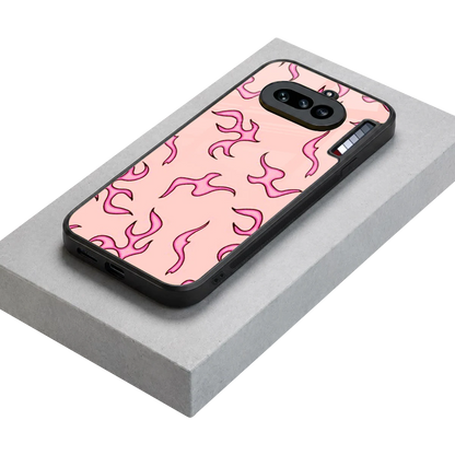 Lil Flames Pink stylish phone case for nothing phone 4a | glossy glass and slim fit