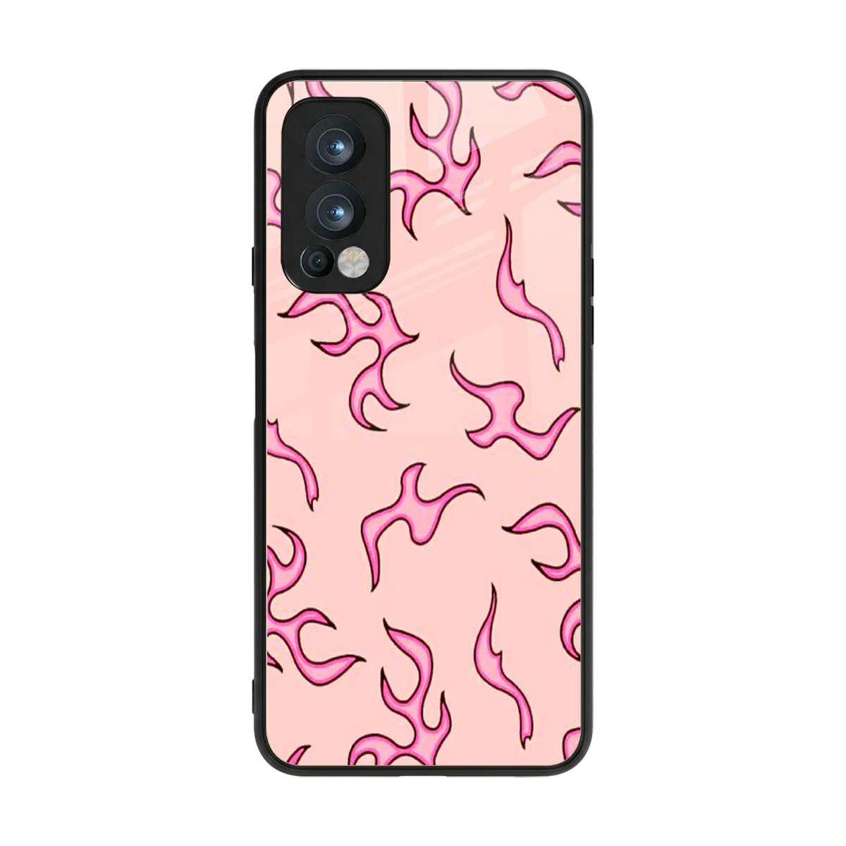 Lil Flames Pink back phone cover | glass case for oneplus nord 2