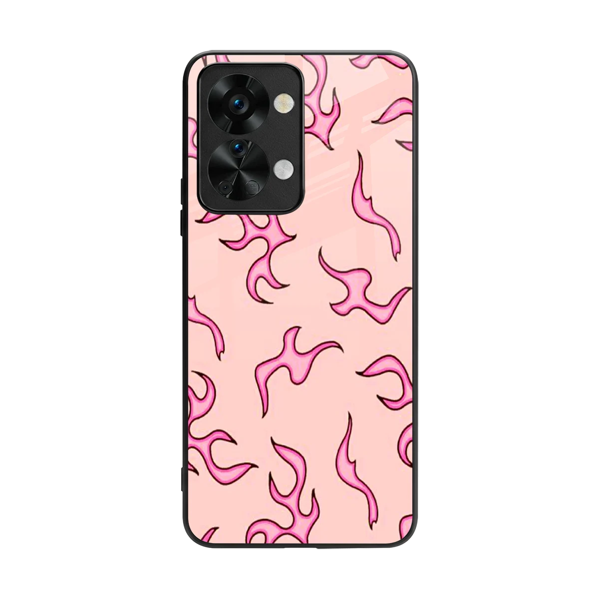 Lil Flames Pink back phone cover | glass case for oneplus nord 2t